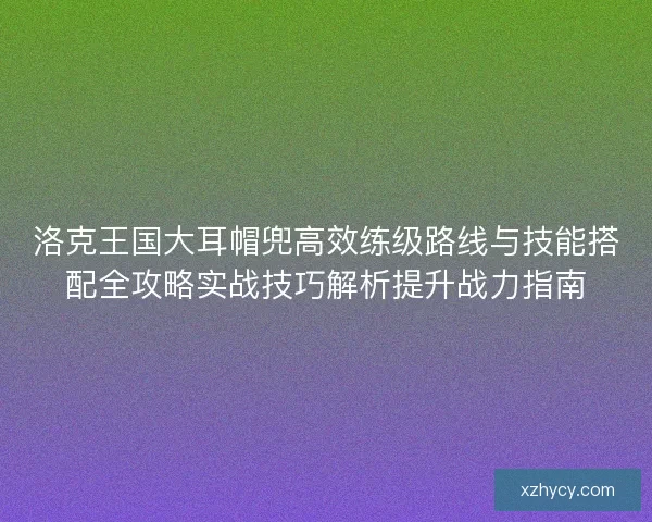 洛克王国大耳帽兜高效练级路线与技能搭配全攻略实战技巧解析提升战力指南